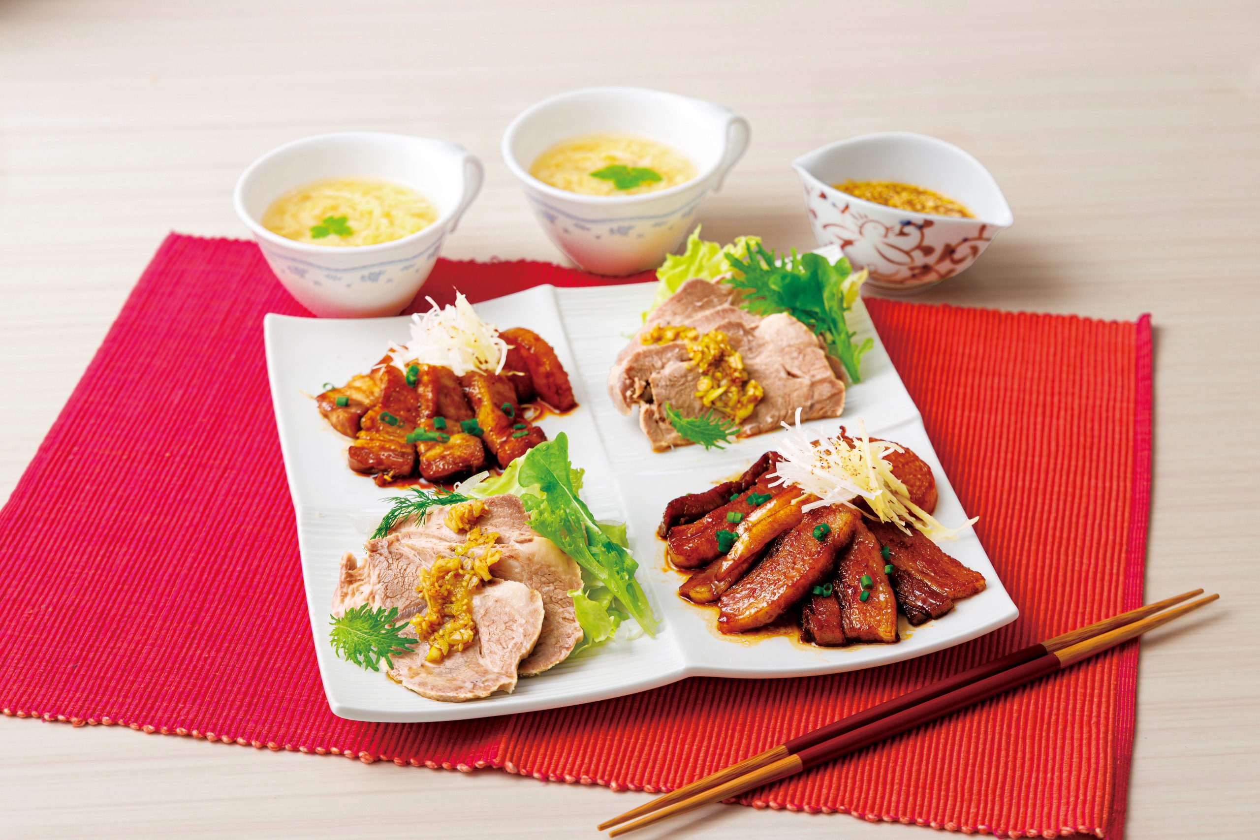 ふんわり塩豚と甘辛焼き